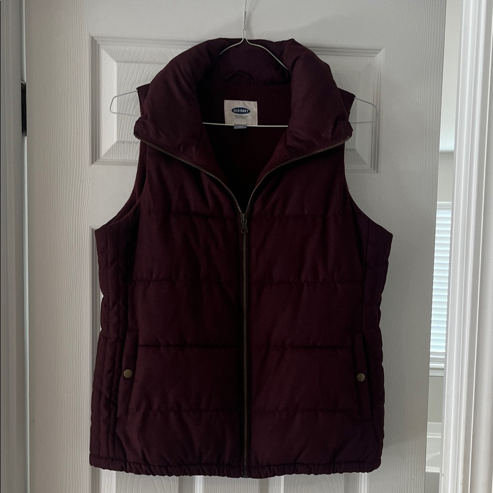 Old Navy Maroon Quilted Vest
